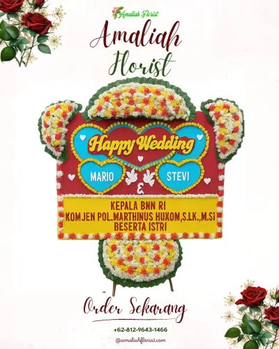 Karangan Papan Bunga Pernikahan di Talaga